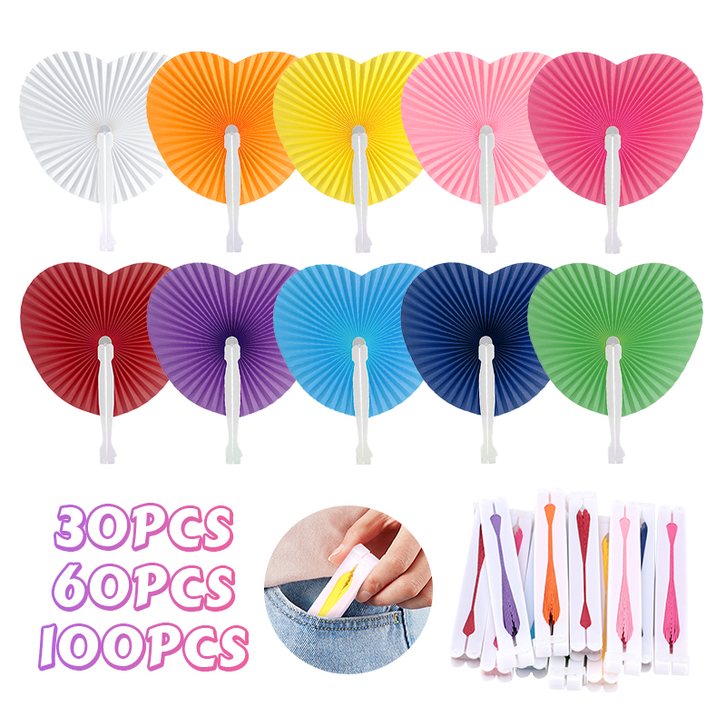 Wedding Supply List - 30-100 шт. многоцветный складной бумажный веер
