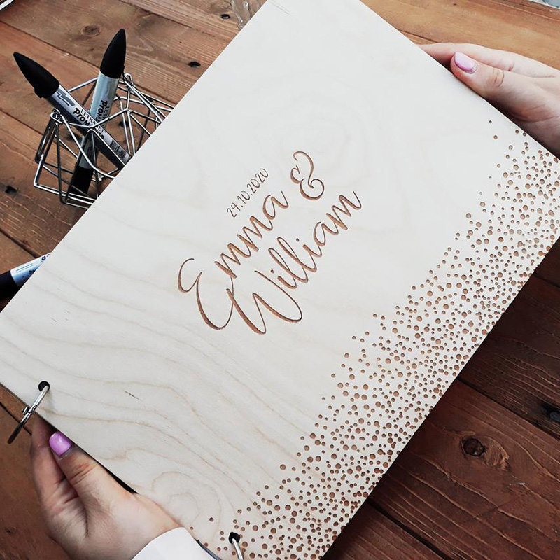 Wedding Supply List - Индивидуальная Свадебная книга для гостей, деревянная