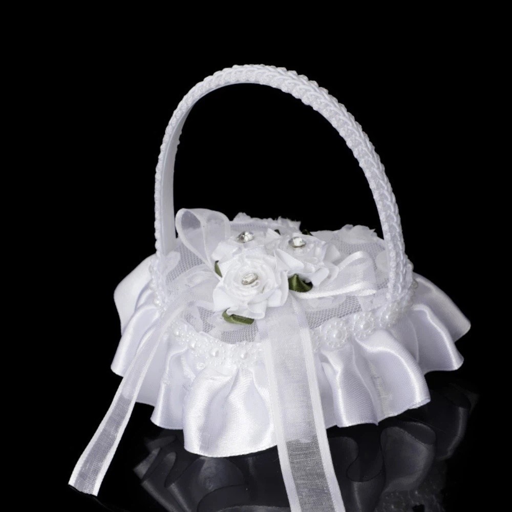 Ring Bearer Pillow - Белая кружевная коробочка для колец в
